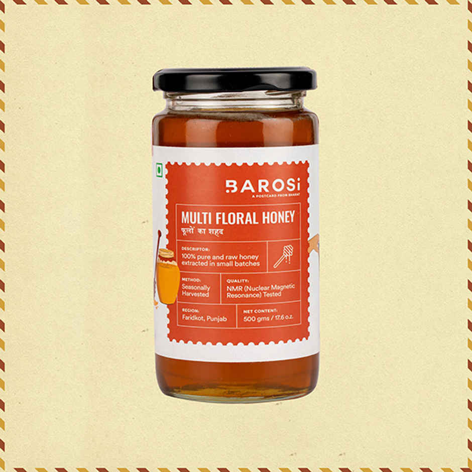 Barosi Multi Floral Honey Glass Jar