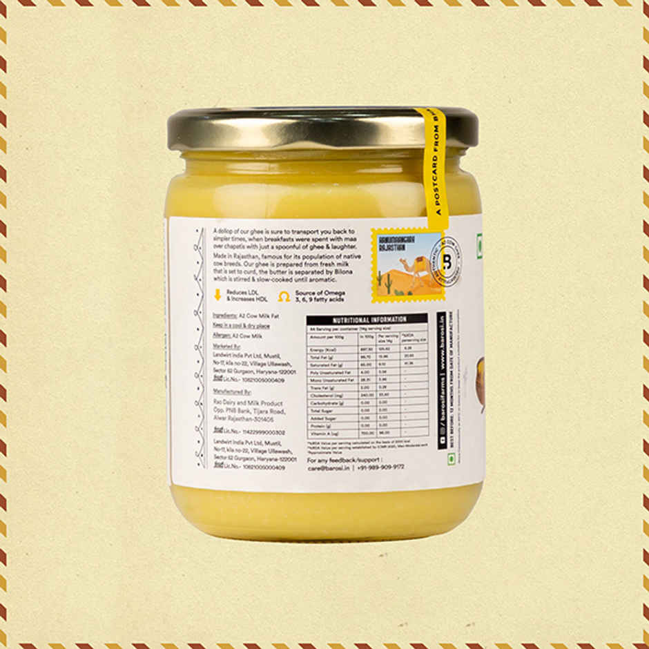Barosi A2 Desi Cow Ghee Jar | Classic & Authentic