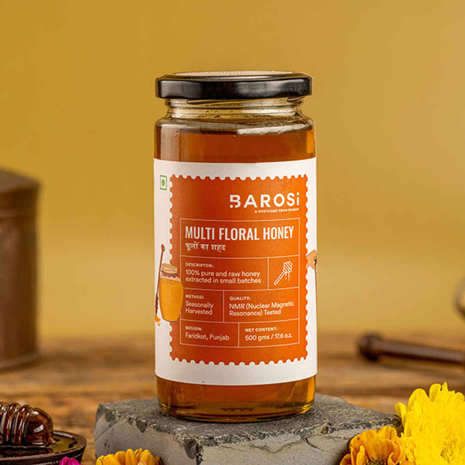 Barosi Multi Floral Honey Glass Jar