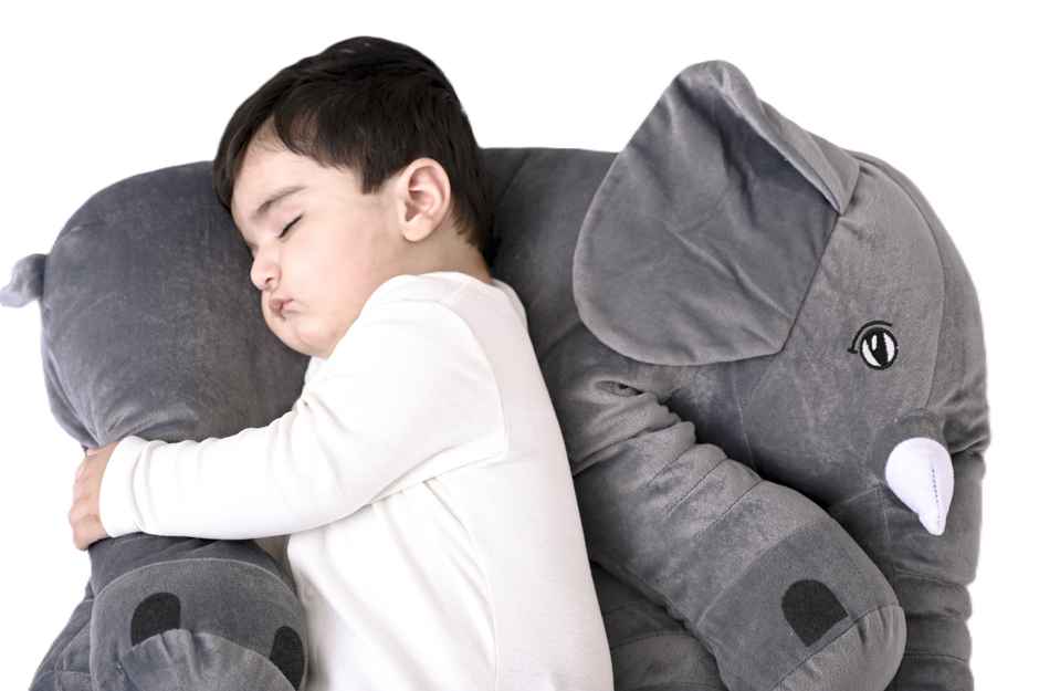 DearJoy Elephant Shaped Baby Pillow - Grey | Soft & Cuddly
