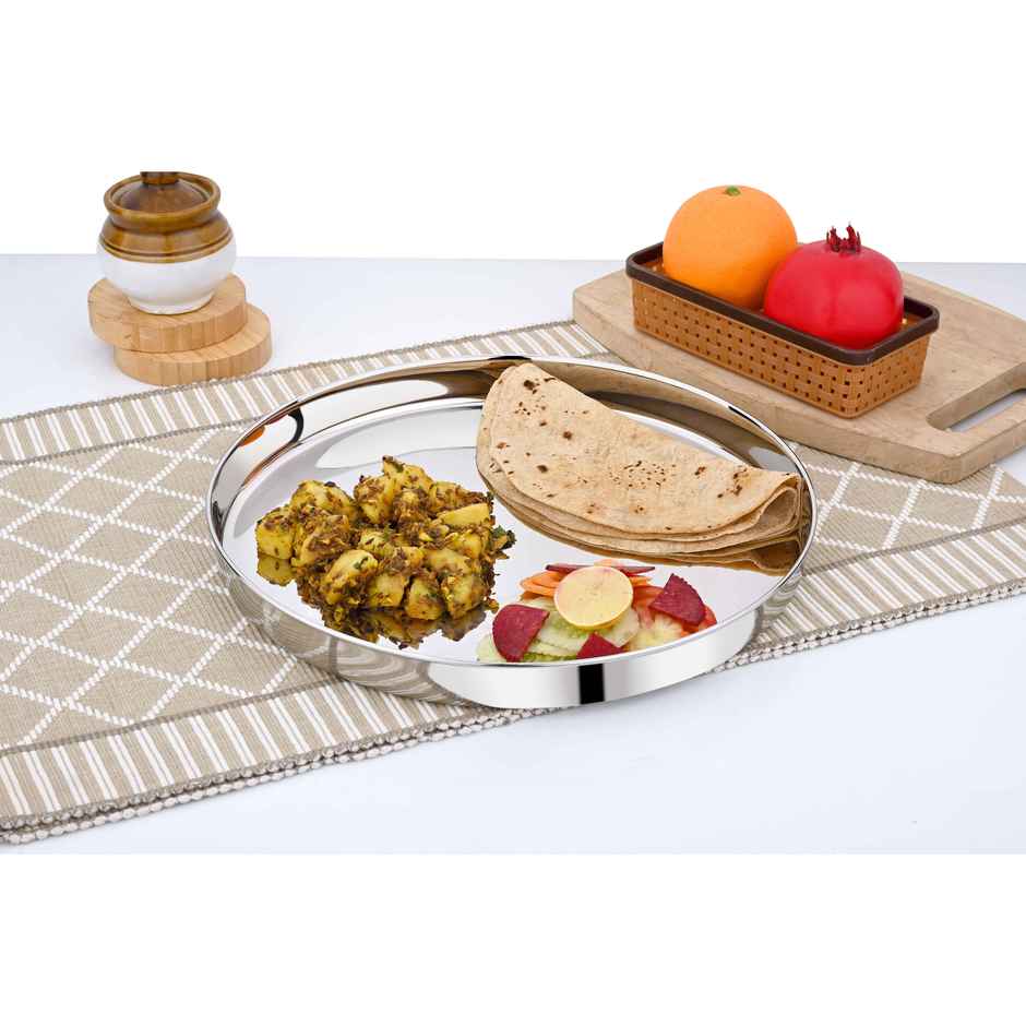 Steelera Stainless Steel Thali / Dinner Plate | Food Safe | 30 cm
