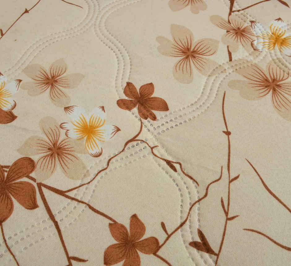 Furnofy Ultrasonic Comforter King Size Light Weight | Microfibre |Beige & Pink Autum - 80 x 90 in