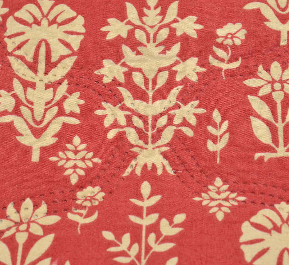 Furnofy Ultrasonic Comforter King Size Light Weight | Microfibre | Red & Cream - 80 x 90 in