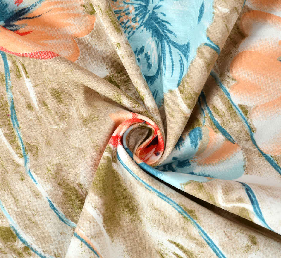 Furnofy Flat Double Bedsheet with 2 Pillow Covers | Floral - 90 x 100 in