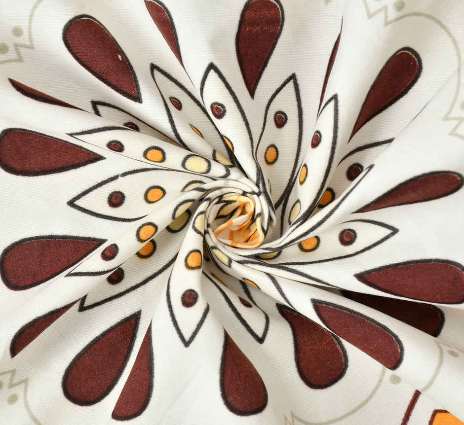 Furnofy Fitted Single Bedsheet with 1 Pillow Cover | Multicolour - 78 x 48 + 6 in Pocket