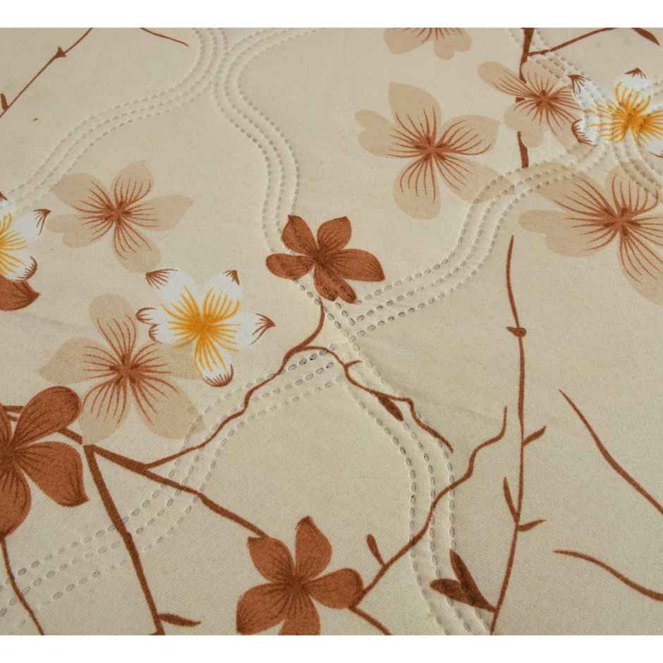 Furnofy Ultrasonic Comforter King Size Light Weight | Microfibre |Beige & Pink Autum - 80 x 90 in