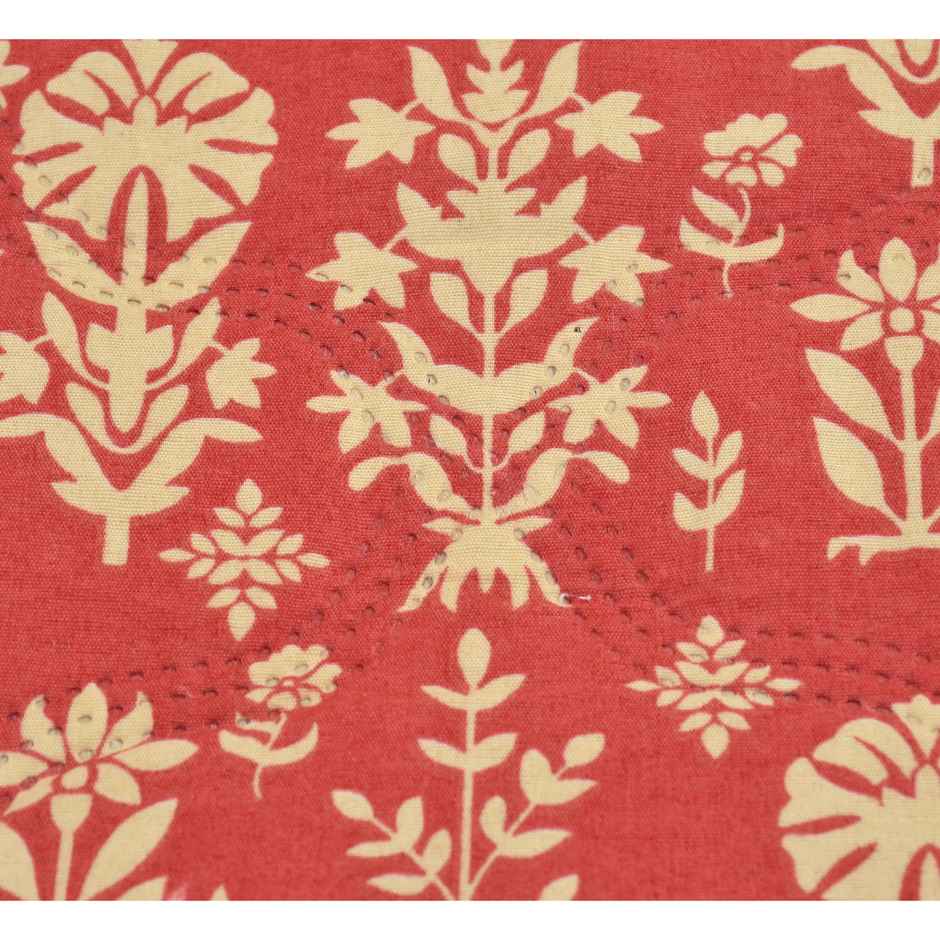Furnofy Ultrasonic Comforter King Size Light Weight | Microfibre | Red & Cream - 80 x 90 in