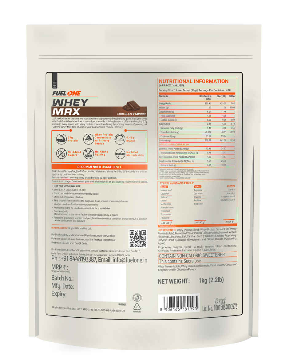 Fuel One Whey Max Protein Powder (Chocolate)