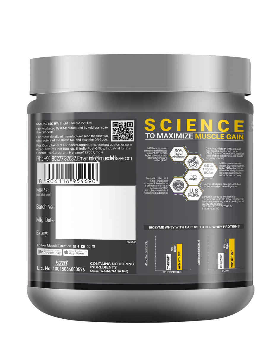 Muscleblaze Biozyme Performance Whey Protein Powder, (Rich Chocolate)