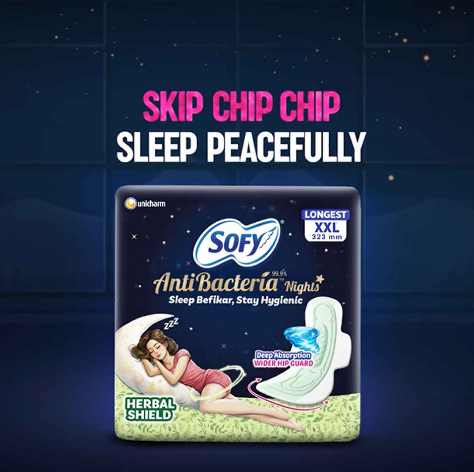 Sofy Women Anti Bacteria Nights Longest XXL - 323mm | 40 pads | Sanitary Pads