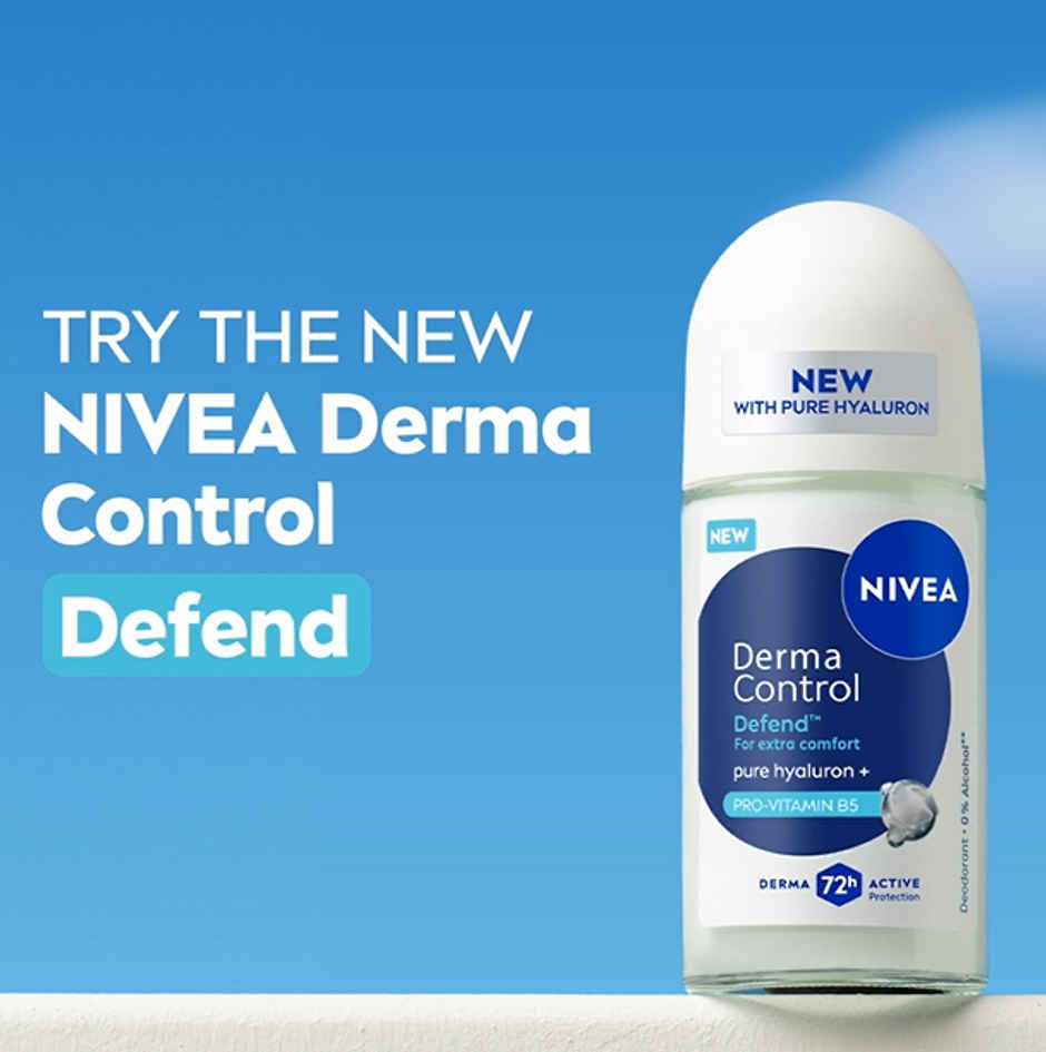 NIVEA Derma Control Defend Alcohol Pure Hyaluron and ProVit Underarm RollOn Women