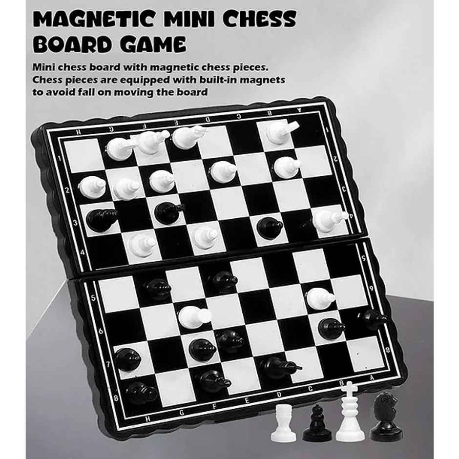 Fablue Mini Foldable Magnetic - Pocket Size Travel Chess Board Game