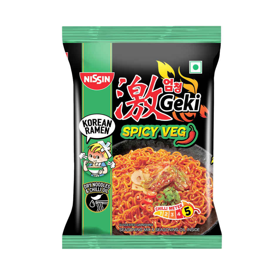 Nissin Geki - Hot and Spicy Korean Veg Flavoured Ramen Instant Noodles Combo