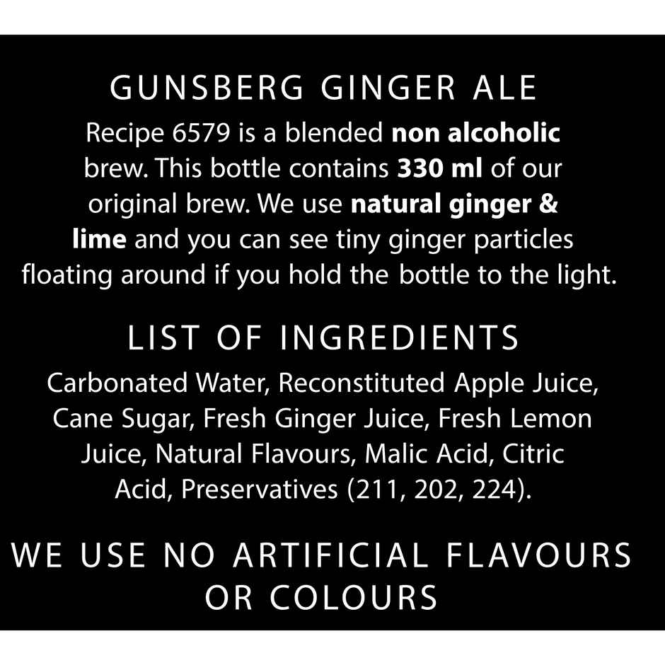 Gunsberg Ginger Ale | Carbonated Beverage