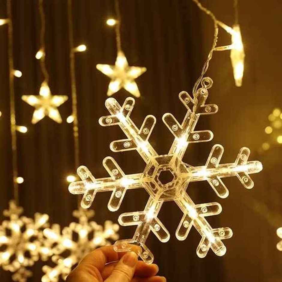 Quace Star Snowflake LED Decorative Lights - Warm White | Heat Resistant