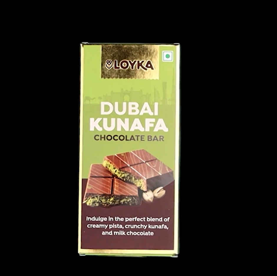 Loyka Dubai Kunafa Pistachio Milk Chocolate Bar