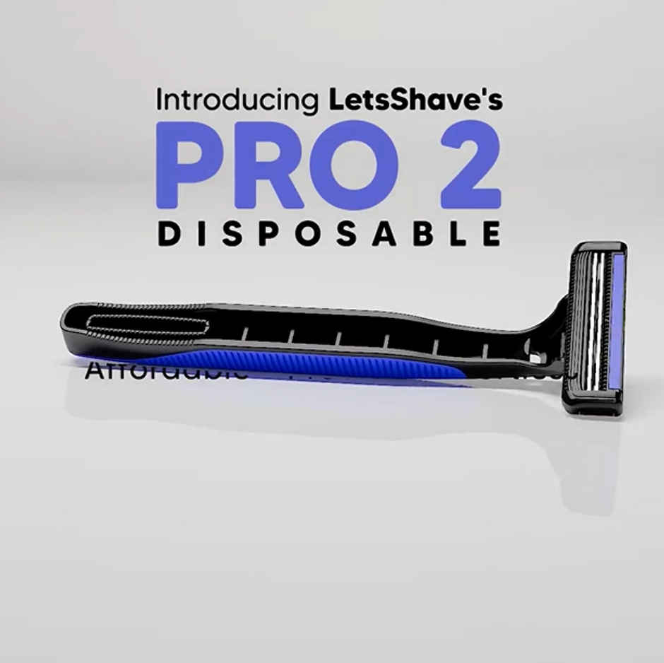 LetsShave Pro 2 Plus Disposable Razor for Men | Twin Blade Shaving Razor with Lubra Strip