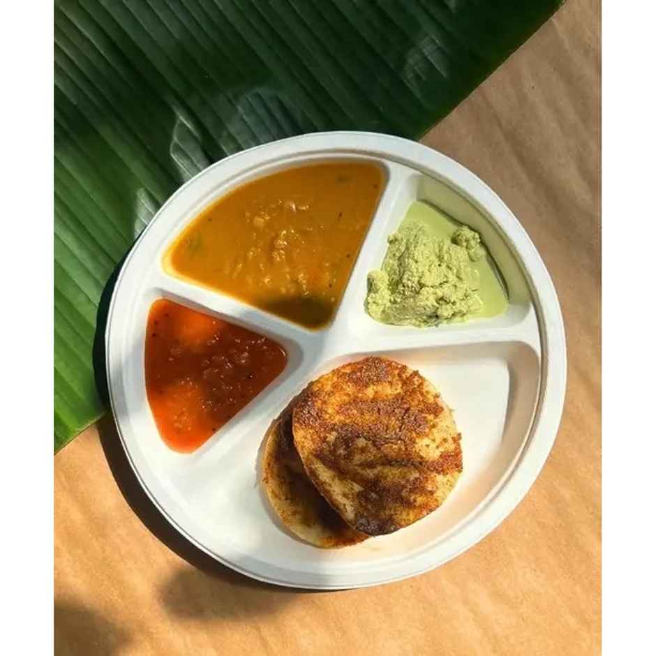 Disposable Bagasse Plates | 4 Compartment | 11 inch | Ezee