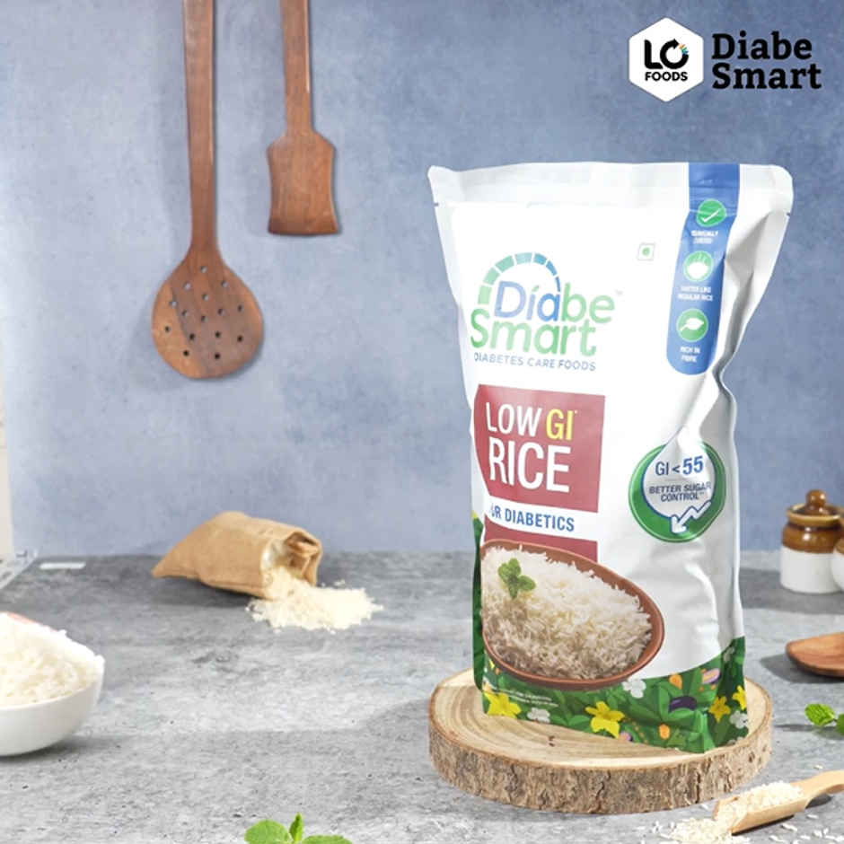 DiabeSmart Low GI Rice - Sona Masoori Diabetic Care White Rice for Sugar Control Combo