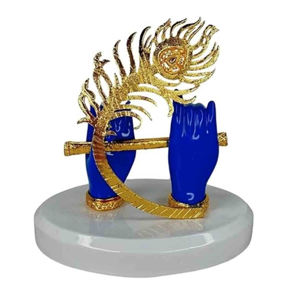 TiyuTrendzz Blue Krishna Murli Hands raisin Idol for Car Dashboard | Home Decor | Pooja