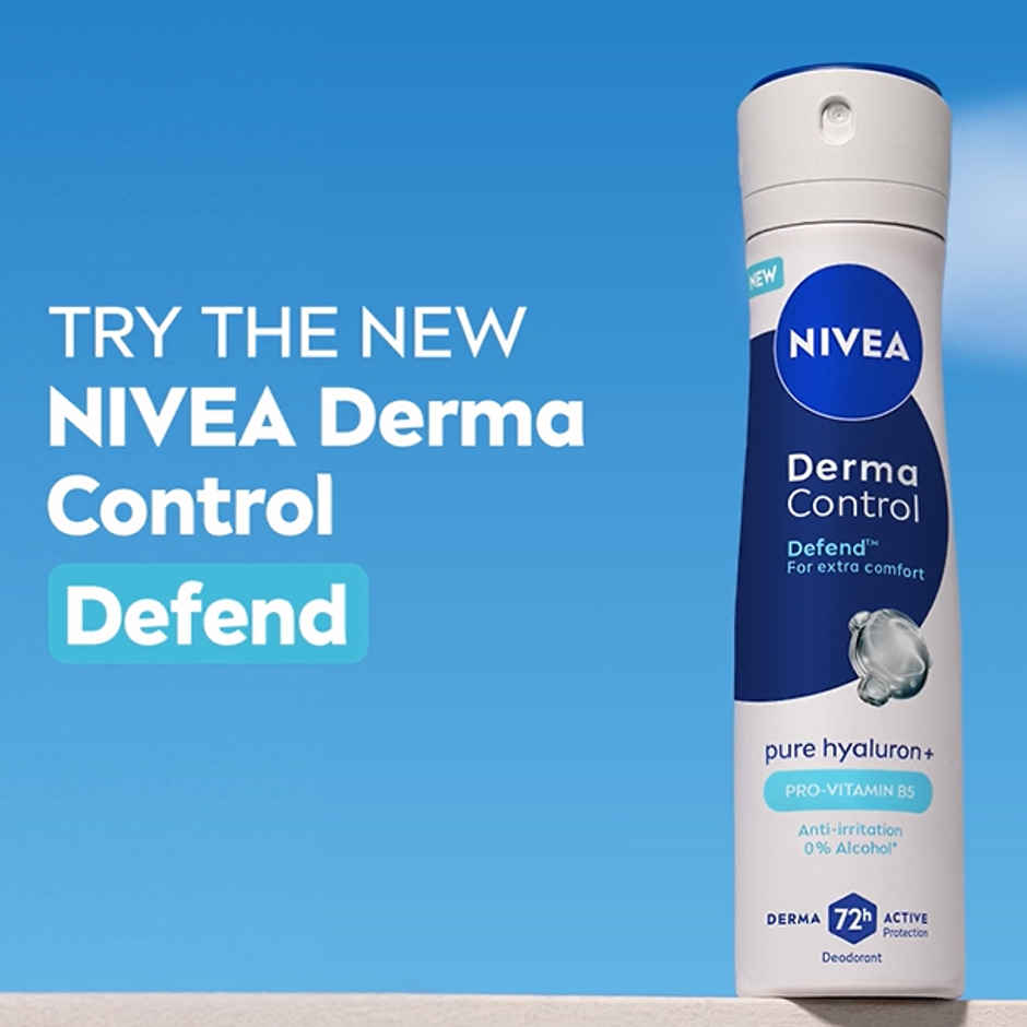 NIVEA Derma Control Defend Alcohol Pure Hyaluron and ProVitB Underarm Deo Spray for Women