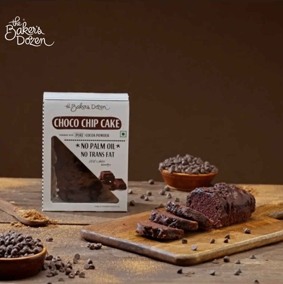 The Baker's Dozen Choco Chip Cake |Eggless Cake | Chocolate Cake | Tea Cake | Made with Cocoa Powder