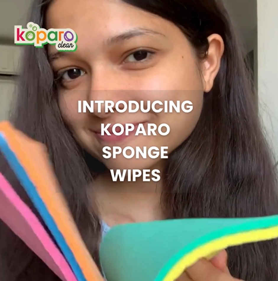 Koparo Sponge Wipe Eco-Friendly | Large | Pack of 3 | Reusable
