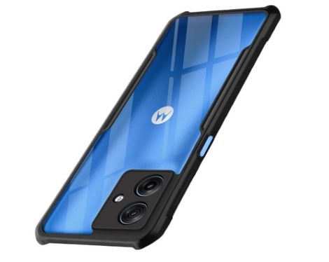 Kwine Case Motorola Moto G54 / G64 Back Cover - Black Bordered Transparent Case