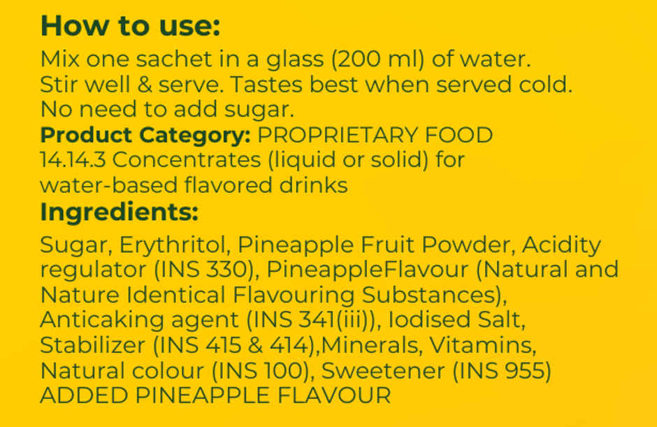 Good Monk Fruit Drink Mix | Natural Pineapple | 50% Less Sugar | 8 Vitamins & Minerals | 3 Sachets