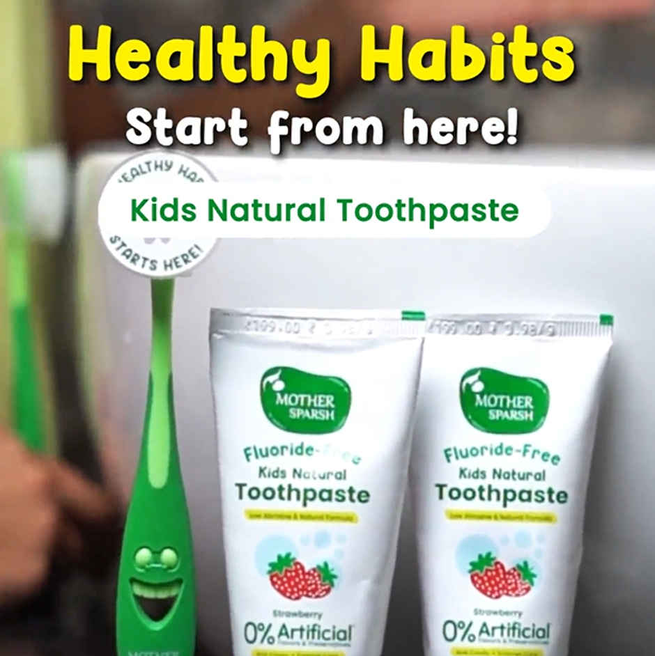 Mother Sparsh Fluoride-Free Kids Toothpaste (With Toothbrush)
