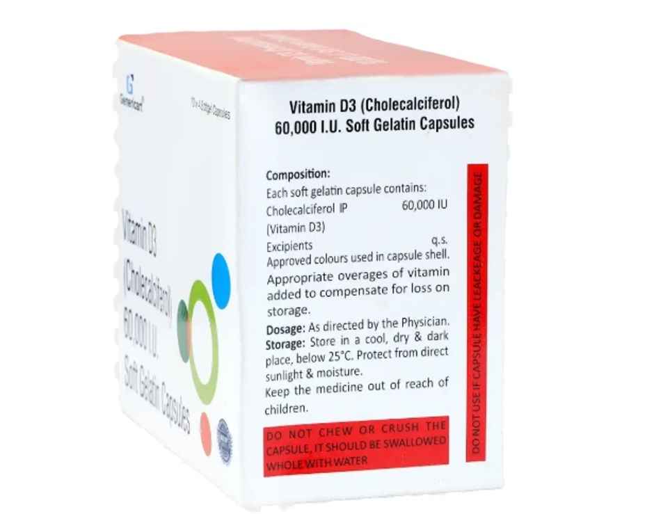 Genericart Cholecalciferol 60K Vitamin D3 Capsule