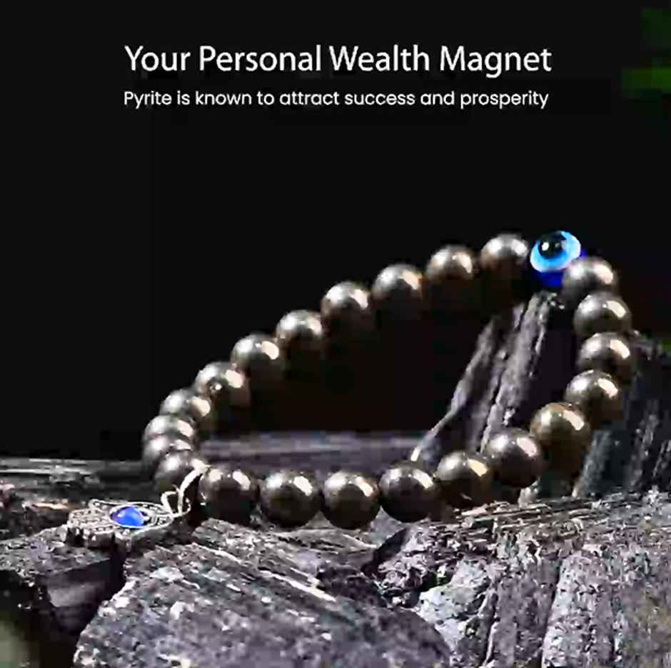 Hindcraft Original Pyrite Bracelet for Men & Women -  Certified Hand Bracelet for Wealth & Protection