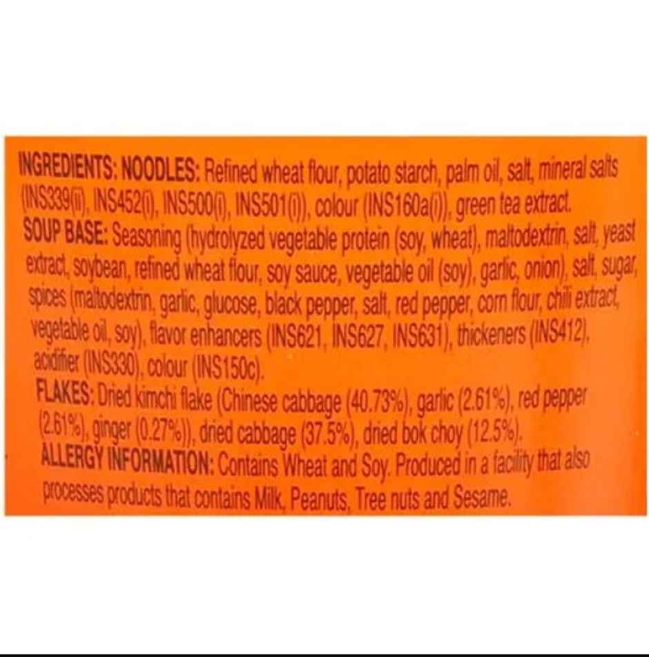 Korean Nongshim Kimchi Cup Noodle Soup Veg