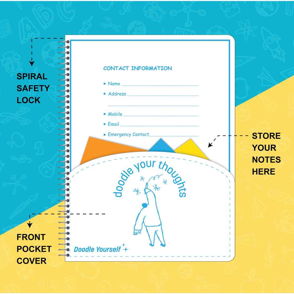 Apsara Spiral Notebook 5 Subject Single Line 60gsm (29.7 x 21 cm, 506 Pages, Covers May Differ)