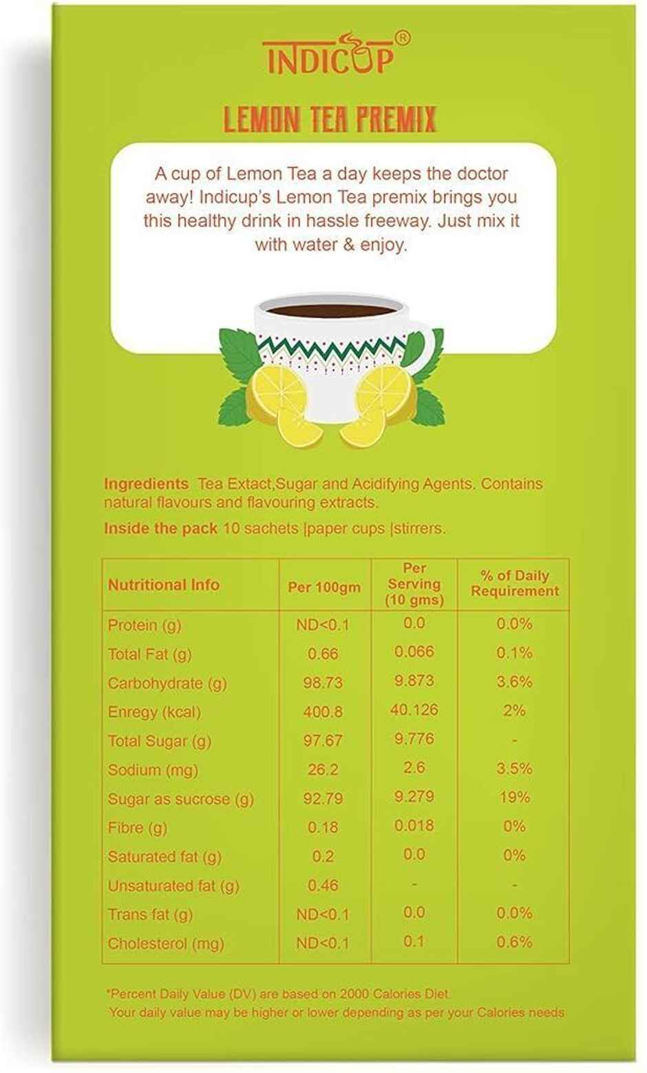 Indicup Lemon Tea Premix Instant Black Tea