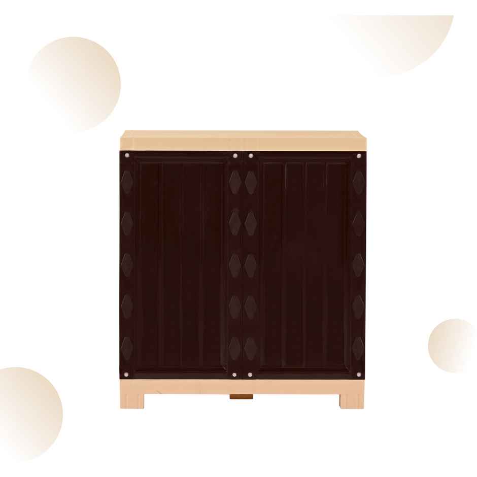 Avro Furniture Star Plastic Almirah | Cabinet Brown & Beige