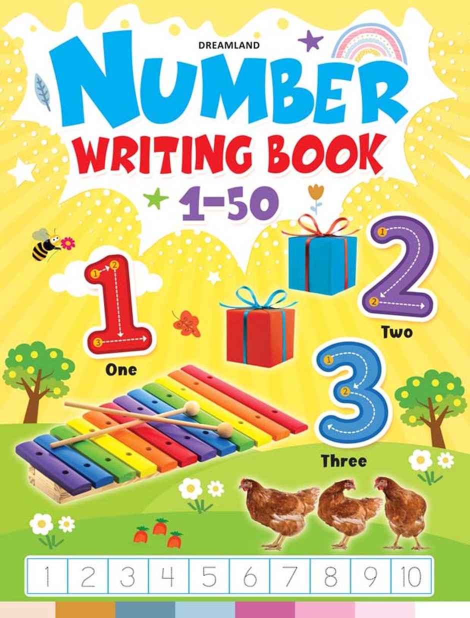 Dreamland Number Writing Book 1 to 50 for Kids Age 3 to 7