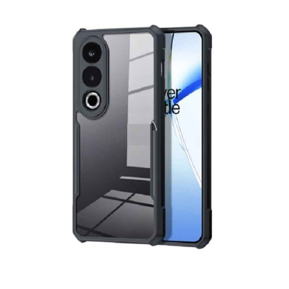 Kwine Case Oneplus Nord Ce 4 Back Cover - Black Bordered Transparent Case