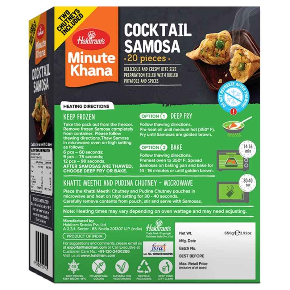 Haldiram's Cocktail Samosa Minute Khana | Crispy Snack