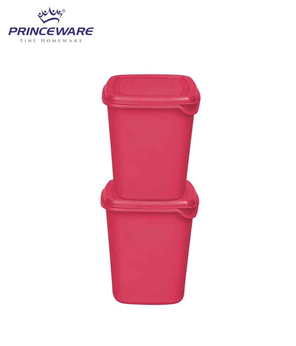 Princeware Pilot Kitchen Storage Container Set of 2 Pcs | 850 ml Each- Pink
