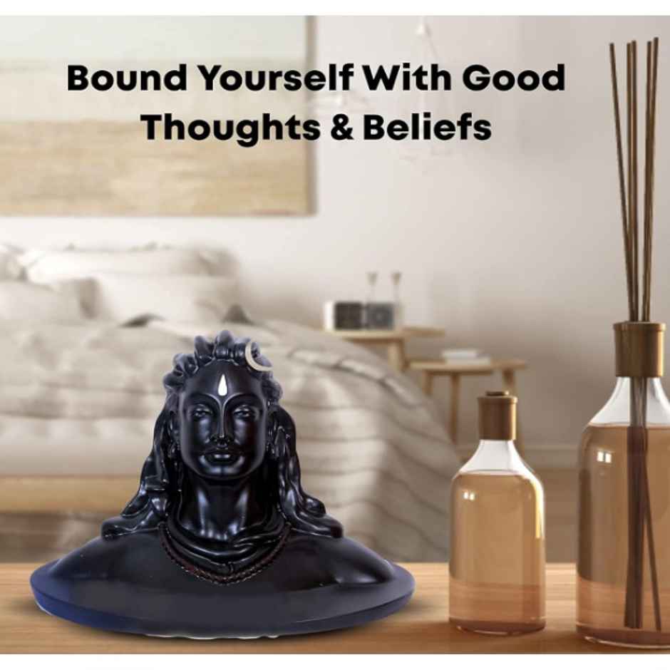 TiyuTrendzz Adiyogi Mahadev Shiva Statue for Car Dashboard | Pooja & Gift | Black