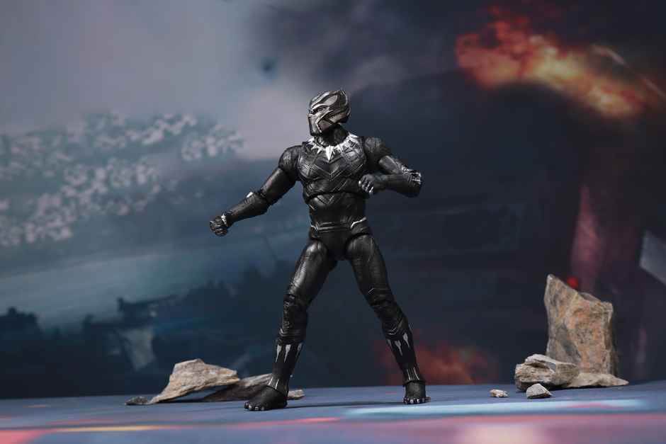 Striders Black Panther Action Figure with Plastic Display Holder New Packaging Edition