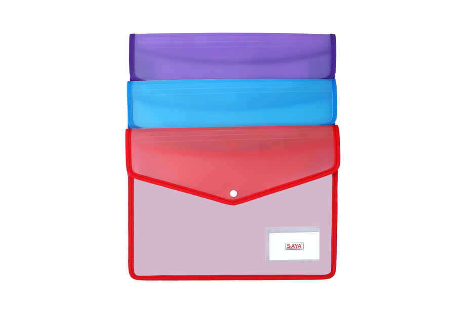 Saya Eco Flexi Document Bag - Transparent FS-Size Organizer | Assorted