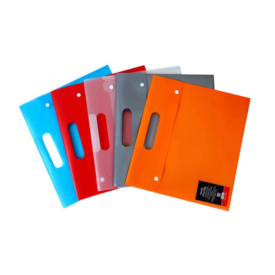 Saya Clear Document Bag | Waterproof File Organizer with Twin Button Closure & Card Pocket
