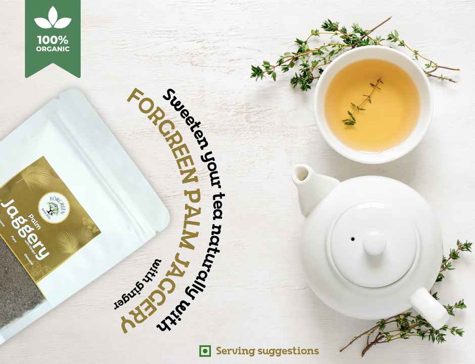 Forgreen Natural Palm Jaggery Powder With Ginger
