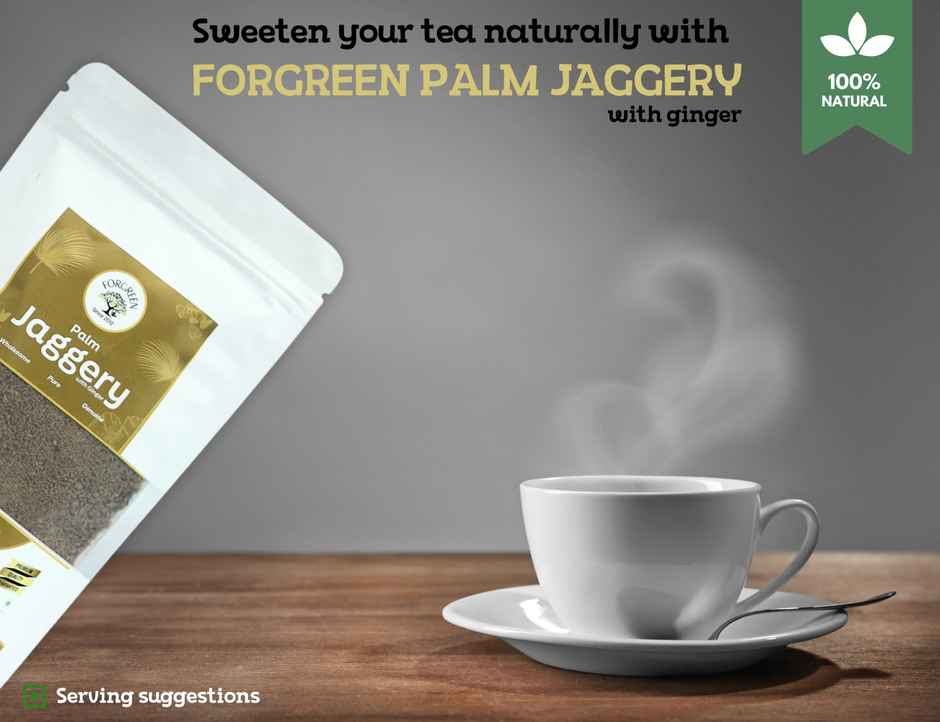 Forgreen Natural Palm Jaggery Powder With Ginger