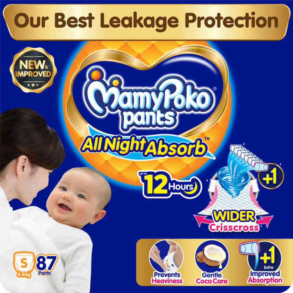 Mamypoko All Night Absorb Pant Style Diaper | S | 87 pcs