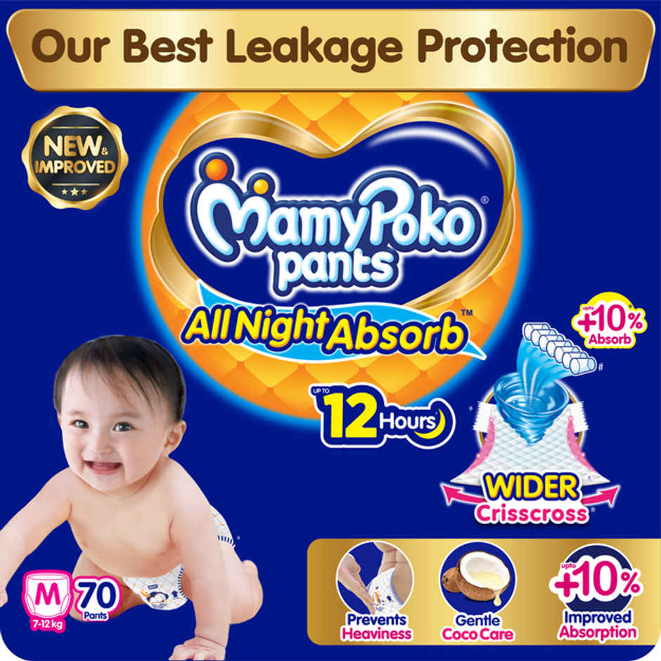 Mamypoko All Night Absorb Pant Style Diaper | M | 70 pcs