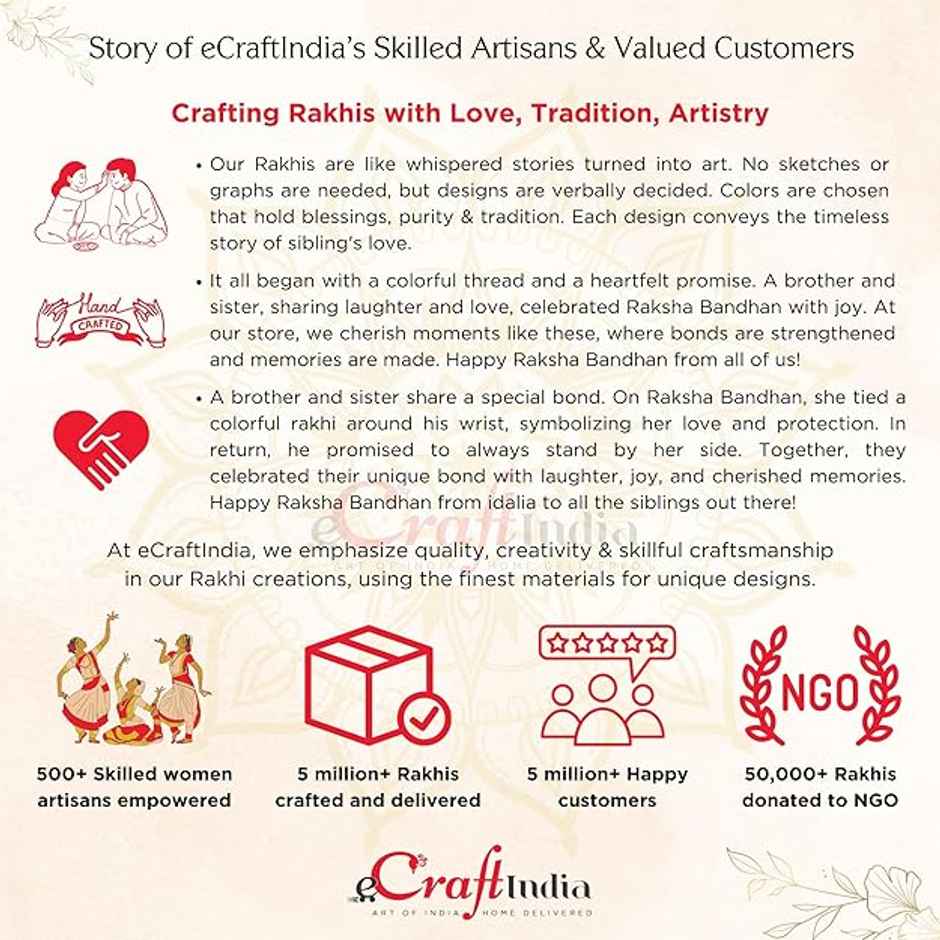 Om Rudraksha Rakhi with Roli Chawal Pack for Brother Raksha Bandhan | Ecraftindia