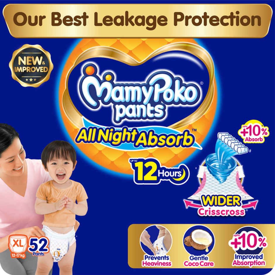 Mamypoko All Night Absorb Pant Style Diaper | XL | 52 pcs